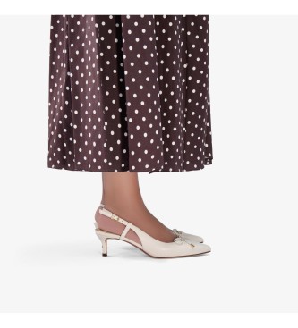 Clarks Scarpe Zarey Bow in pelle beige