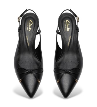 Clarks Scarpe Zarey Bow in pelle nera