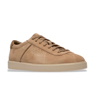 Clarks Lockford Lace Beige Leren Sneakers