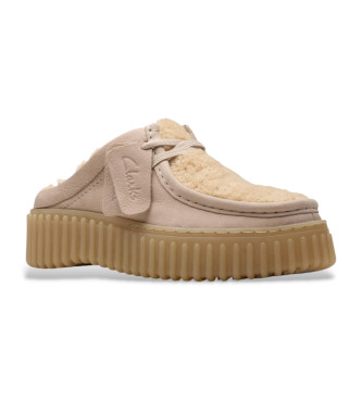 Clarks Torhill Mule trsko i beige lder
