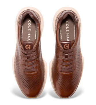 Cole Haan Grandpro Ashland Laser Perf usnjeni čevlji rjave barve