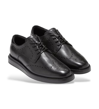 Cole Haan Black Grand Neoclassic Flexcraft Wingtip Oxford Leather Shoes