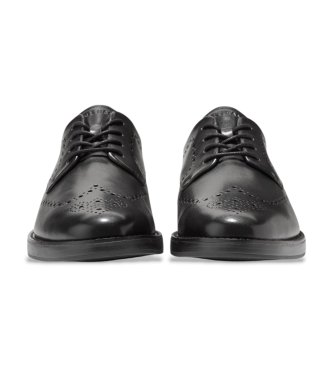 Cole Haan Black Grand Neoclassic Flexcraft Wingtip Oxford Leather Shoes