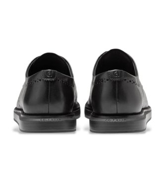 Cole Haan Black Grand Neoclassic Flexcraft Wingtip Oxford Leather Shoes
