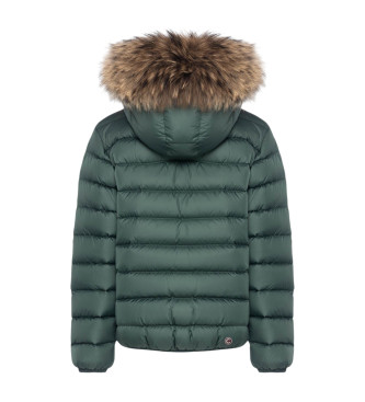 Colmar Feather coat with green fur hood