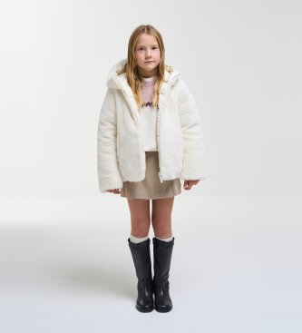 Colmar Beige Real Fur Edge reversible coat