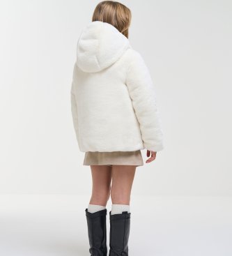 Colmar Beige Real Fur Edge reversible coat