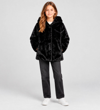 Colmar Black Real Fur Edge reversible coat