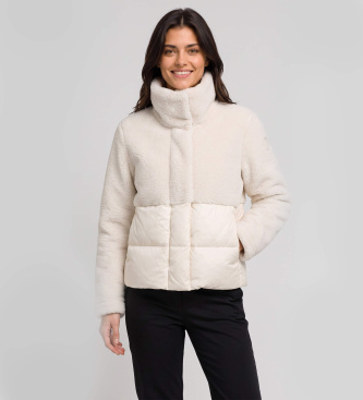 Colmar Weiße, leicht getönte Teddyfell-Steppjacke