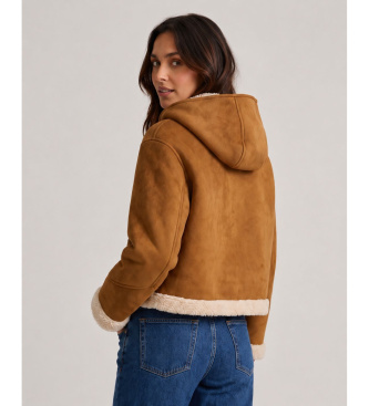 Colmar Braune Lammfelljacke mit Kapuze