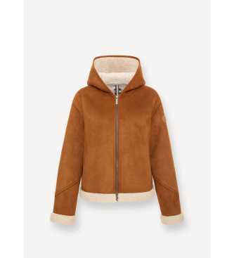 Colmar Braune Lammfelljacke mit Kapuze