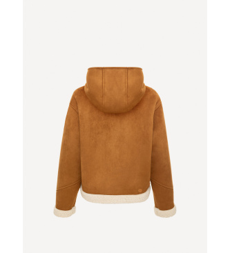 Colmar Braune Lammfelljacke mit Kapuze