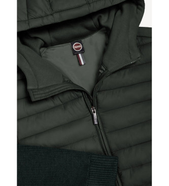 Colmar Jakke med htte og grnne, strikkede rmer