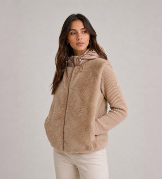 Colmar Braune Hybridjacke aus Kunstleder