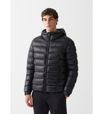 Colmar Gl�nzende schwarze Kapuzenjacke mit schwarzer Kapuze