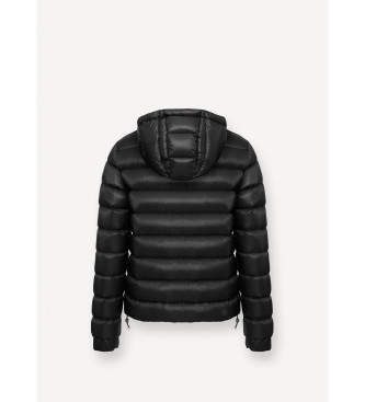 Colmar Gl�nzende schwarze Kapuzenjacke mit schwarzer Kapuze