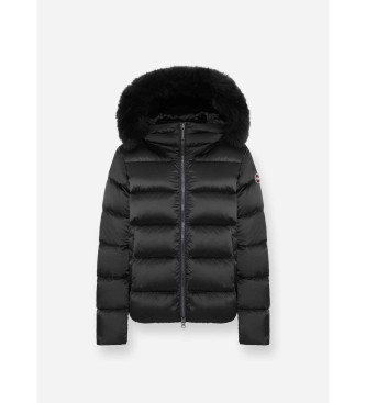 Colmar Aftagelig jakke med htte og sort htte i imiteret pels