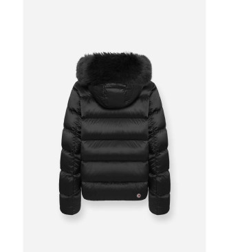 Colmar Aftagelig jakke med htte og sort htte i imiteret pels