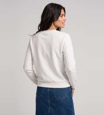 Colmar Sweatshirt aus gebrochenem weißem Zopfstrick