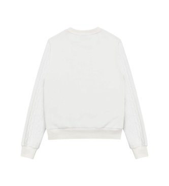 Colmar Sweatshirt aus gebrochenem weißem Zopfstrick