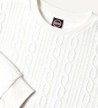Colmar Sweatshirt aus gebrochenem weißem Zopfstrick