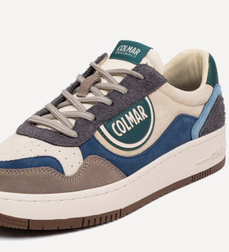 Colmar Austin Effect Sneaker aus Veloursleder, beige, blau
