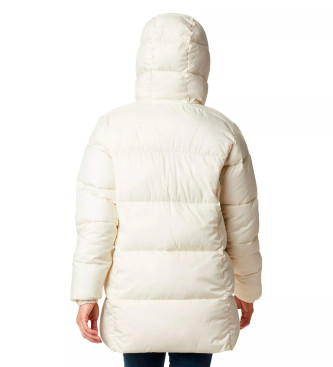 Columbia Pikowana kurtka z kapturem Puffect o średniej długości w kolorze złamanej bieli