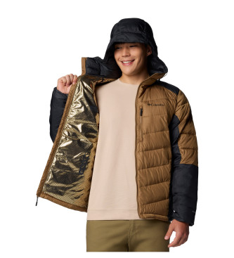 Columbia Labyrinth braune Kapuzen-Daunenjacke mit Kapuze