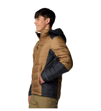 Columbia Labyrinth brown hooded down jacket with hood