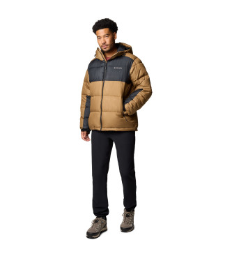 Columbia Pike Lake II brown hooded quilted jacket with hood