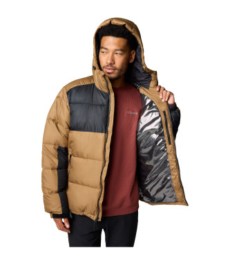 Columbia Pike Lake II brown hooded quilted jacket with hood