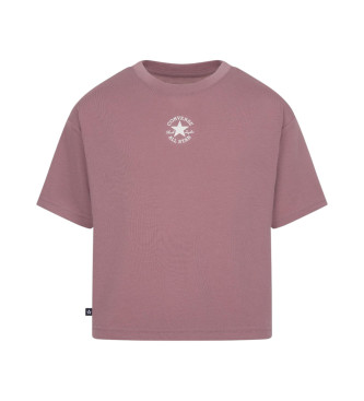 Converse T-shirt carr avec cusson de mandrin rose