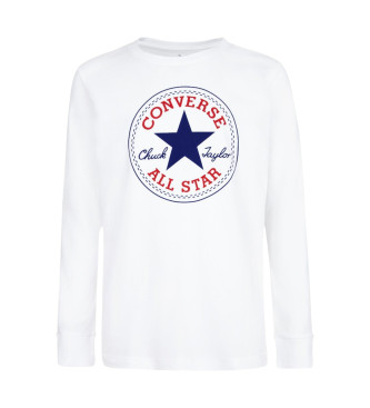 Converse Camiseta de manga larga con parche Chuk blanco