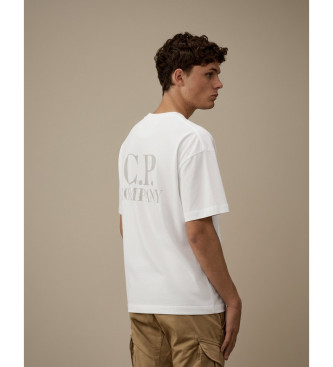 C.P. Company T-shirt 30/1 com log�tipo na manga branco