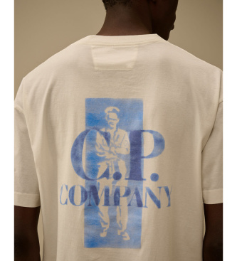 C.P. Company Udobna majica iz belo-rumene barve