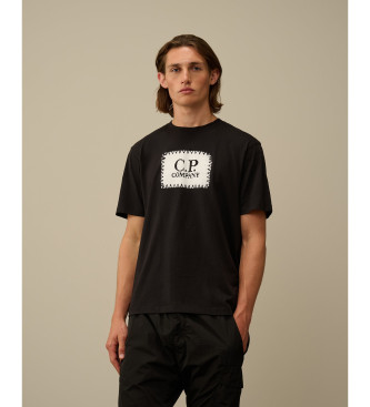 C.P. Company Kurzarm-T-Shirt mit Logo-Label schwarz