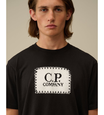 C.P. Company Logo label kortrmet t-shirt sort