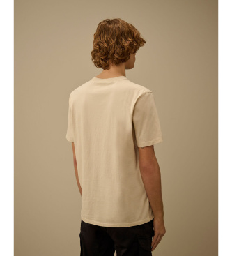 C.P. Company Koszulka z wyblakłym logo w kolorze beżowym