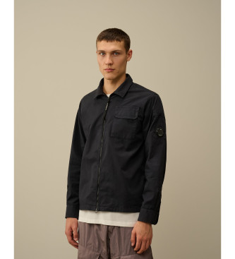 C.P. Company Gabardine Zipped Overshirt navy jacket