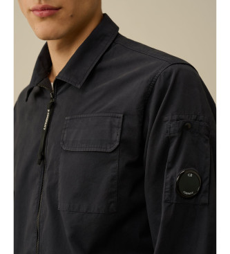 C.P. Company Gabardine Zipped Overshirt navy jacket