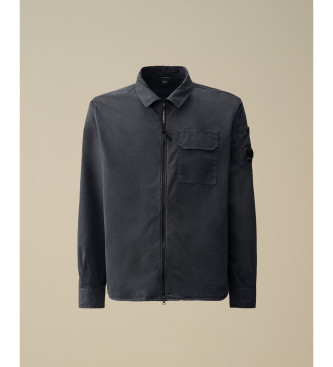 C.P. Company Gabardine Zipped Overshirt navy jacket