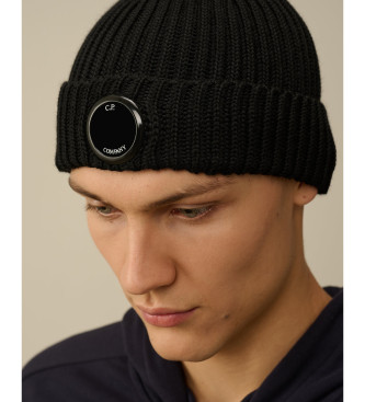 C.P. Company Gorro de l merino extrafina preto