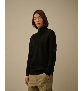 C.P. Company Trja med halv dragkedja och Re-Wool-linser svart