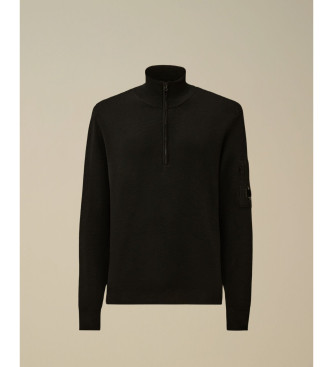 C.P. Company Trja med halv dragkedja och Re-Wool-linser svart