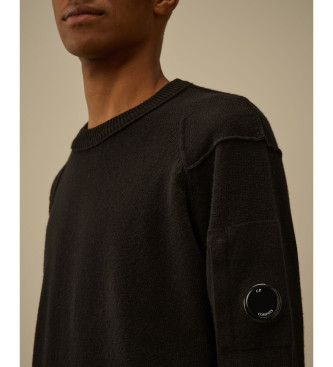 C.P. Company Strickpulli mit Rundhalsausschnitt, schwarz