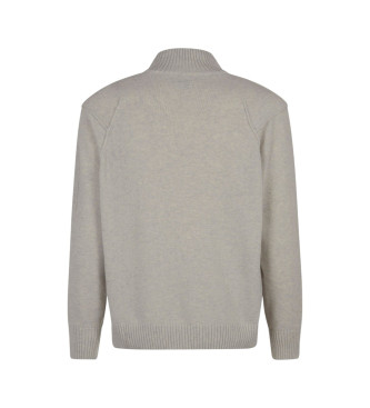 C.P. Company Lambswool GRS Zipped pullover grey