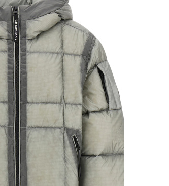 C.P. Company Kids Jaqueta acolchoada Feather cinza esverdeado