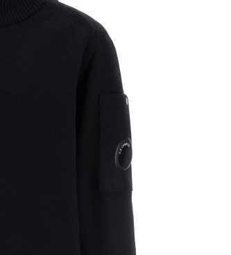 C.P. Company Kids Trikot-Pullover mit schwarzem Reißverschluss