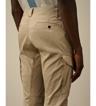 C.P. Company Pantaloni cargo beige satinati con lenti