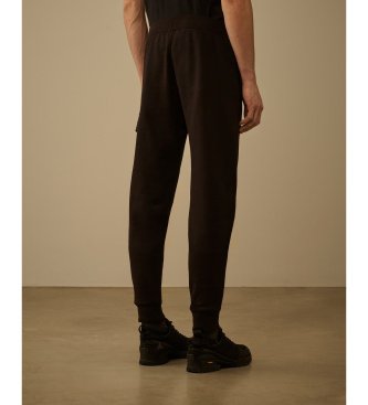 C.P. Company Pantalón Diagonal Raised Fleece Lens negro